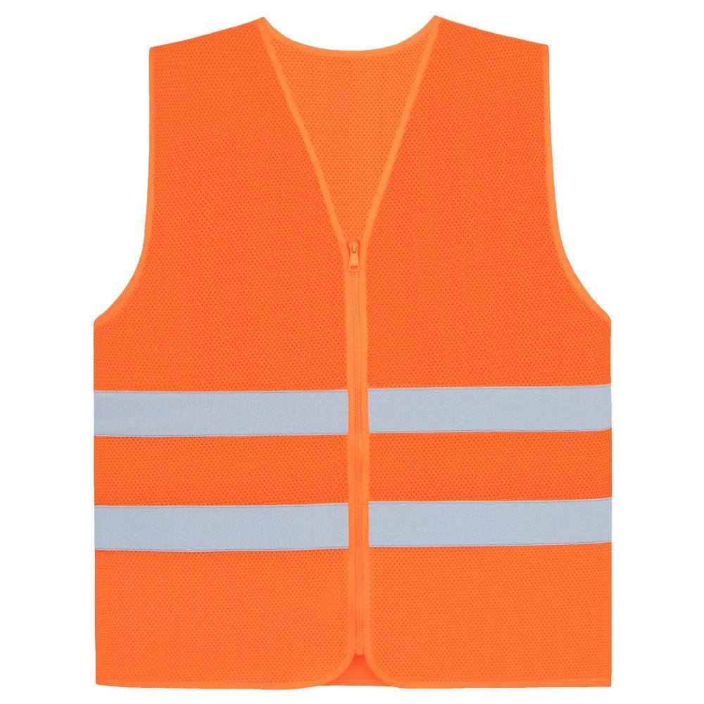 Mesh Warnweste, Sommerweste, Comfort-Fit, orange, Größe S/M, mit Reißverschluss und Reflexstreifen-0