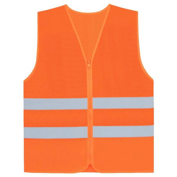 Mesh Warnweste, Sommerweste, Comfort-Fit, orange, Größe S/M, mit Reißverschluss und Reflexstreifen