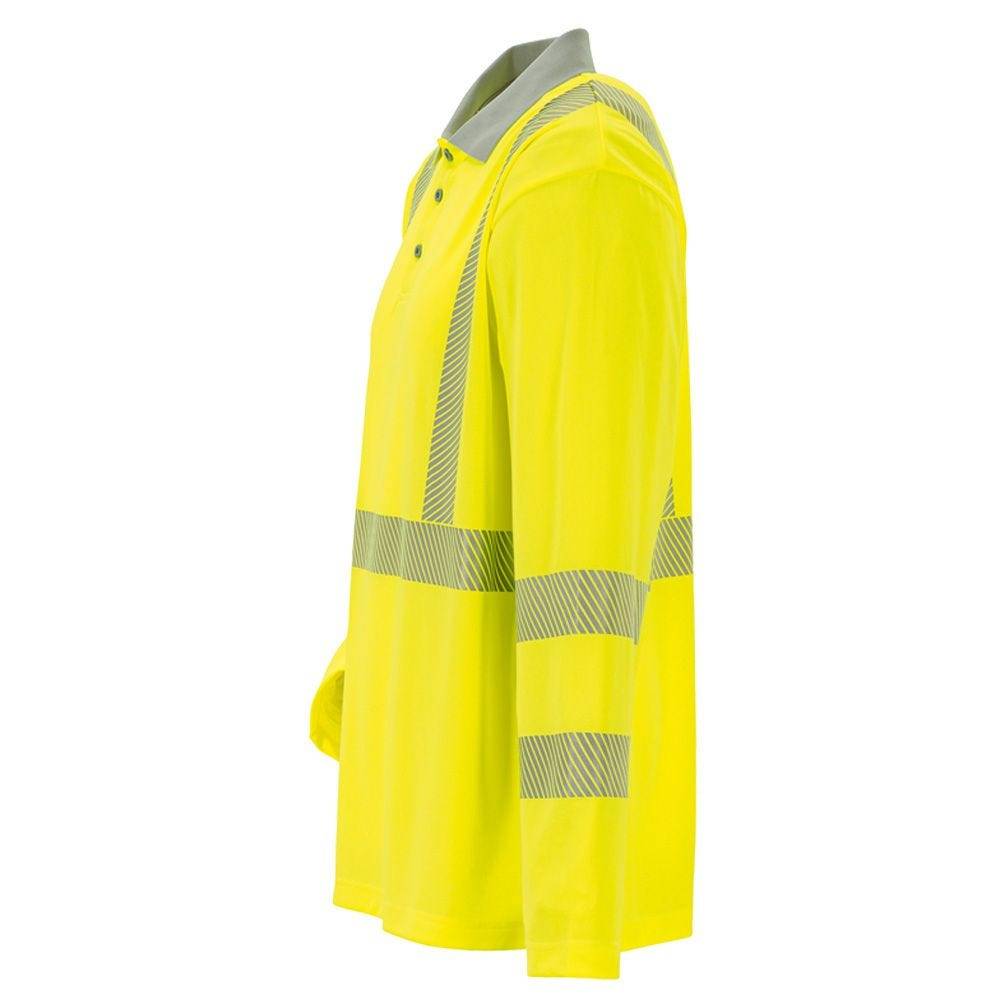 Planam Norit Warnschutz Poloshirt langarm, 5896, gelb/grau, Größe 4XL-1