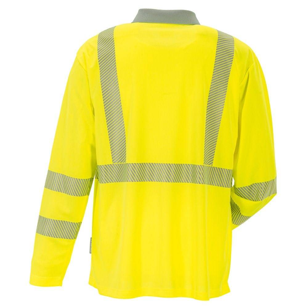 Planam Norit Warnschutz Poloshirt langarm, 5896, gelb/grau, Größe 4XL-3