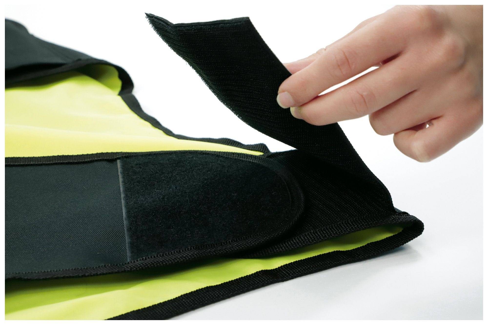 Signalweste, Einsatzweste, gelb/schwarz, Gr. M/XL, Größenverstellbar, Multifunktional mit Taschen-4