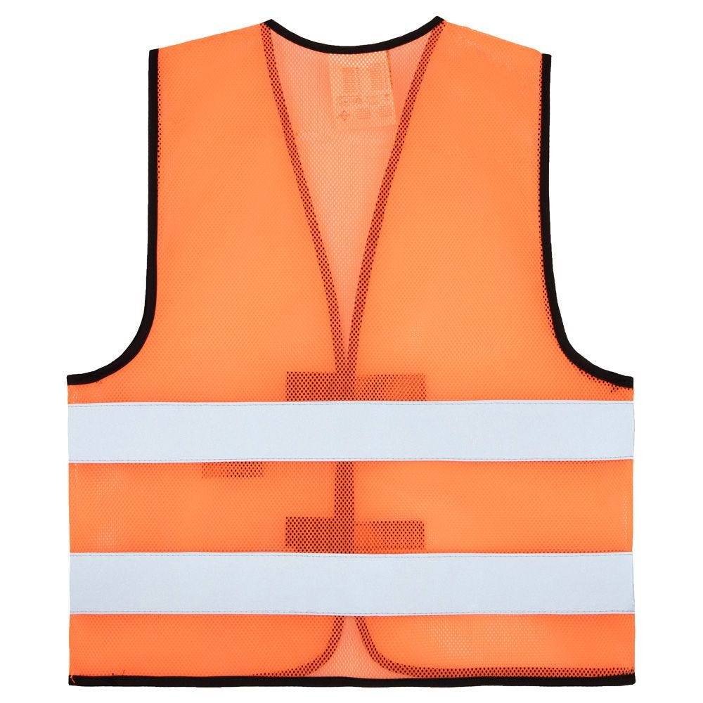 Mesh Sommerweste, atmungsaktiv, orange, Gr. S, mit schwarzem Saum, Größenverstellbar, 100% Polyester-1