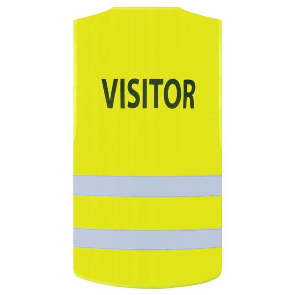 Warnweste mit Aufdruck VISITOR, gelb, Größe 3XL/ 4XL, Größenverstellbar, mit zwei Reflexstreifen