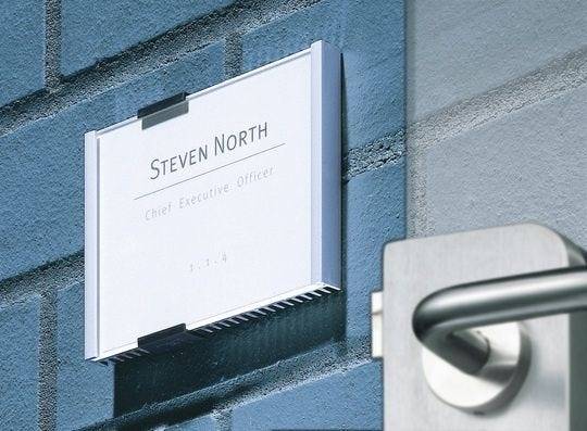 Türschild, INFO SIGN Aluminium silber eloxiert mit Abdeckscheibe aus Kunststoff, 149 x 52,5 mm-2