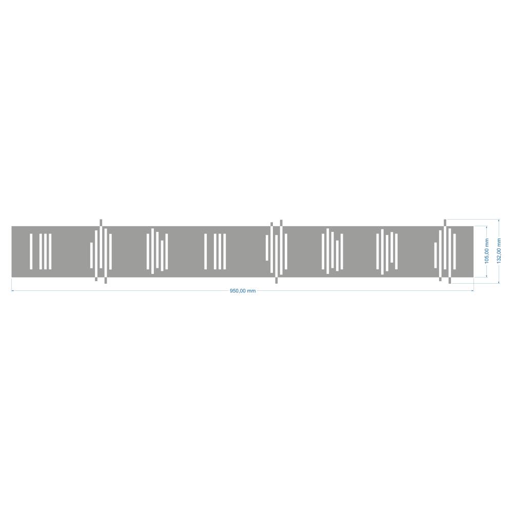 Glasdekorfolie gemäß ASR und DGUV, Linien im Streifen, 950 x 132 mm, silbergrau, Folie selbstkl-1