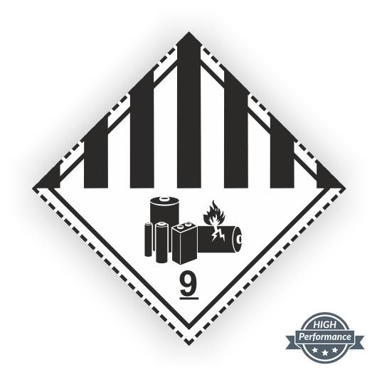 Gefahrgutaufkleber 9A Klasse 9, Folie, seewasserbeständig, 100 x 100 mm-0