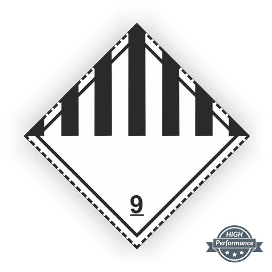 Placard Klasse 9, Verschiedene Gefährliche Stoffe, Folie, seewasserbeständig, 250 x 250 mm-0
