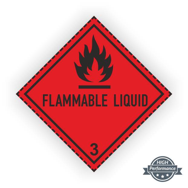 Placard Klasse 3, FLAMMABLE LIQUID, Folie, seewasserbeständig, 250 x 250 mm-0