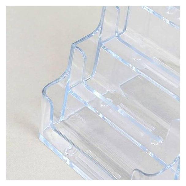 Visitenkartenhalter, 4 Fächer, transparent, aus Polystyrol, als Tischaufsteller-3