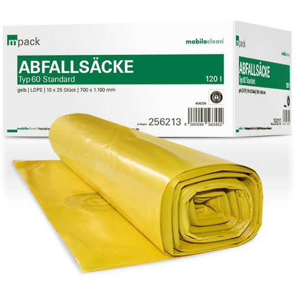 mpack Abfallsäcke 120 Liter T60 (36my) gelb