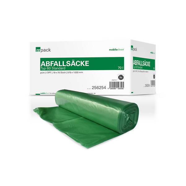 mpack Abfallsäcke 70 Liter T60 (36my) grün