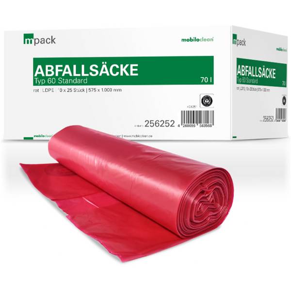 mpack Abfallsäcke 70 Liter T60 (36my) rot
