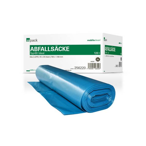 mpack Abfallsäcke 120 Liter T60 (40my) blau