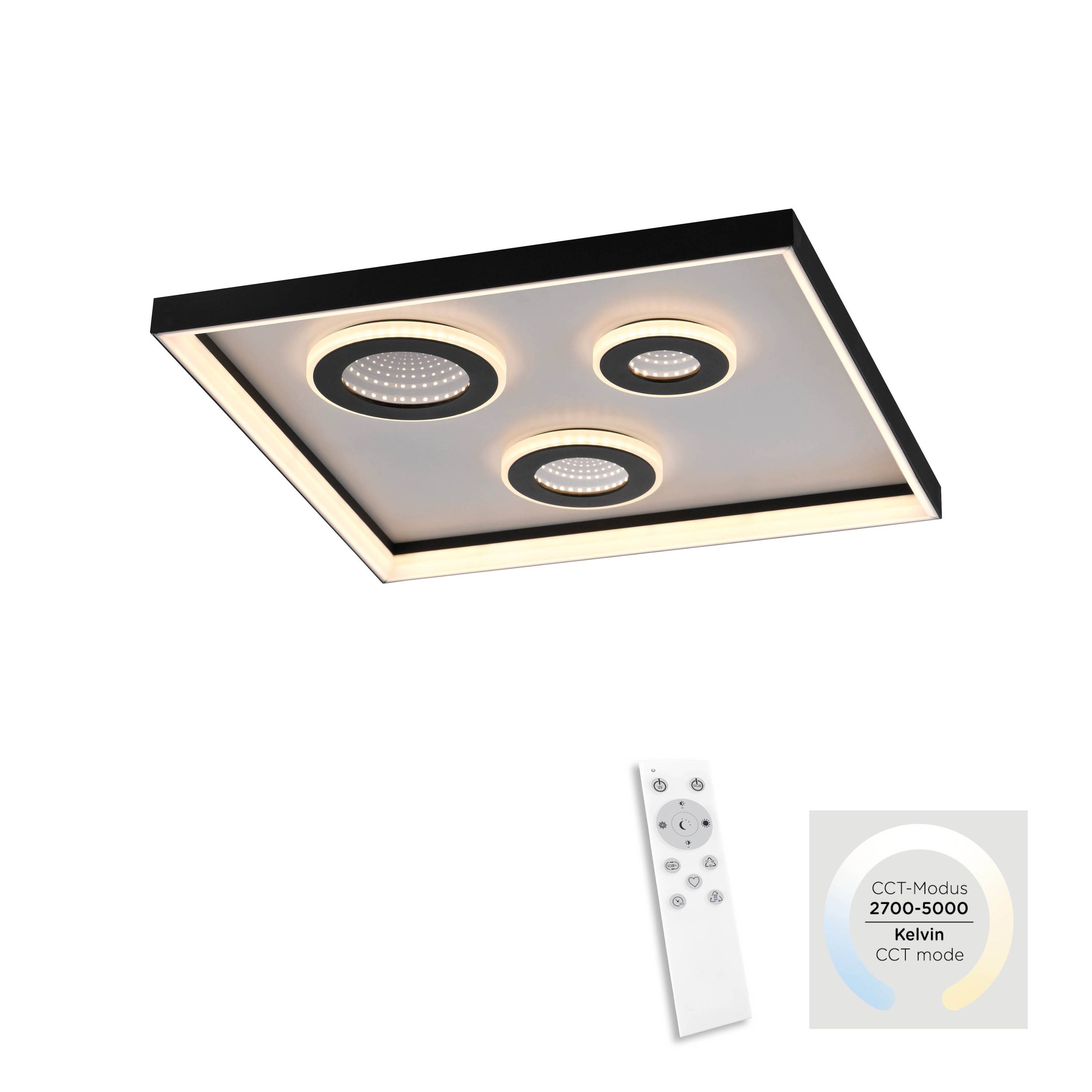 PAUL NEUHAUS LED-Deckenleuchte 6856-18 schwarz, 32 W, 4000 lm, CCT, Fernbedienung-2