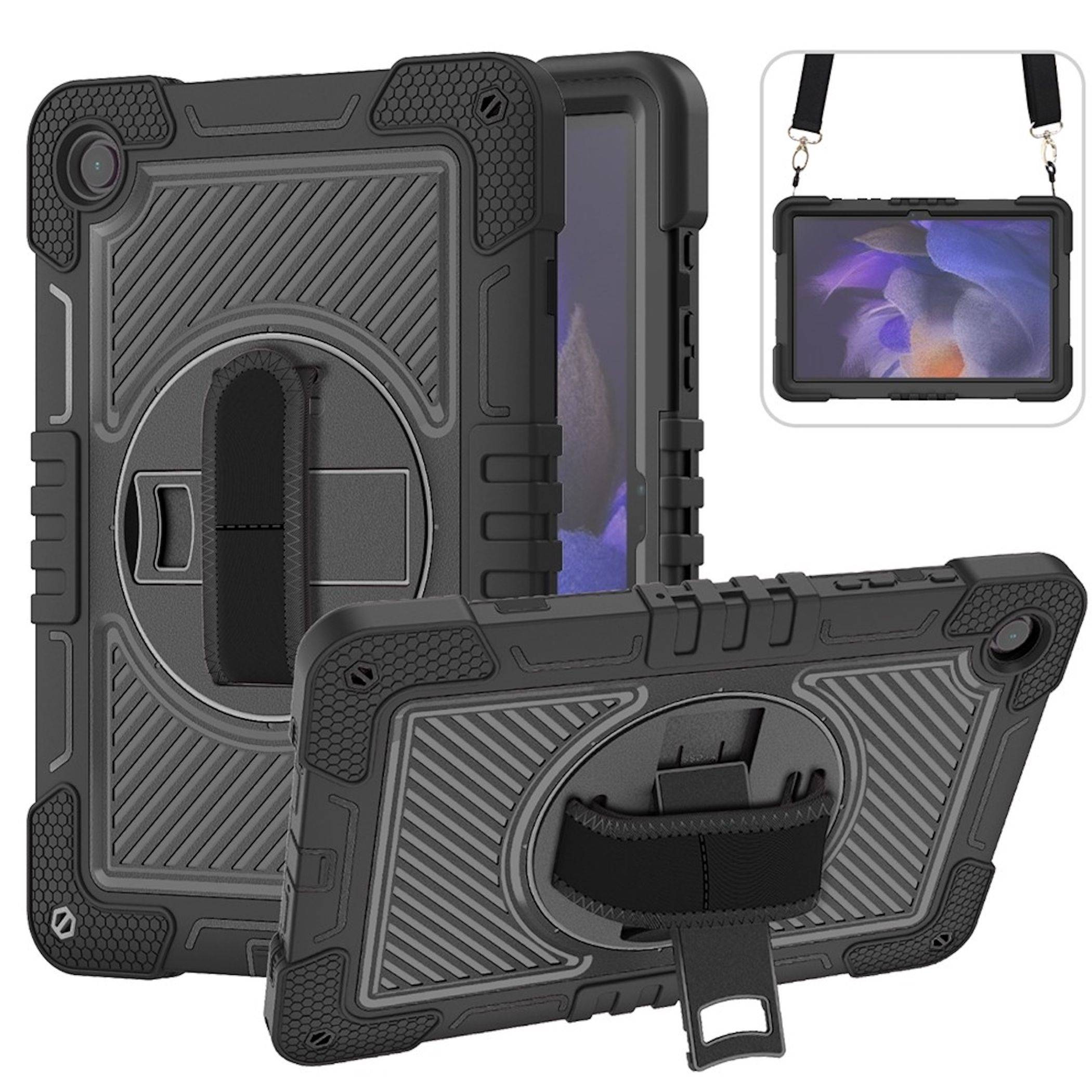 Für Samsung Galaxy Tab A11+ Plus / A9+ Plus 360 Grad Hülle Schwarz-0