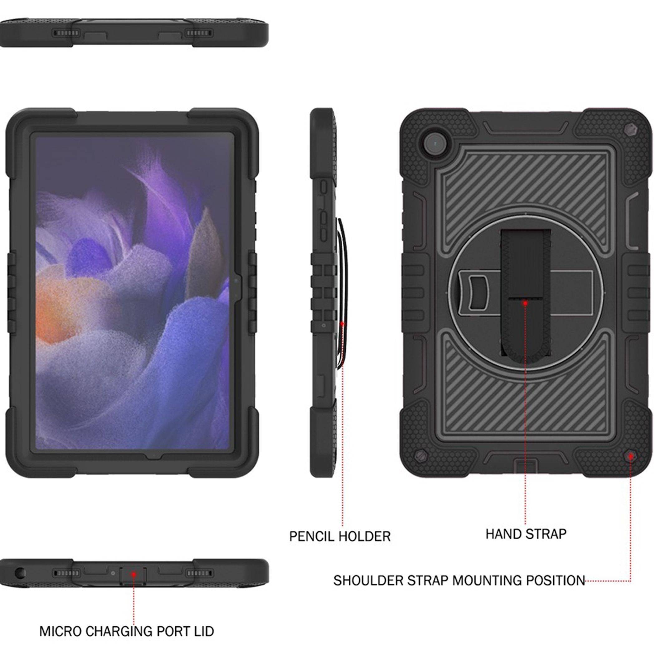 Für Samsung Galaxy Tab A11+ Plus / A9+ Plus 360 Grad Hülle Schwarz-3