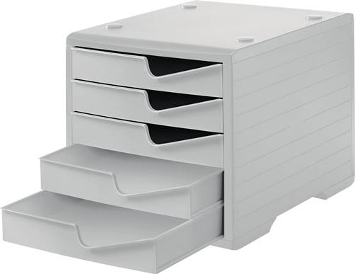 Ablagebox 5 Schubl.grau/grau Polystyrol H255xB270xT340mm STYRO-1