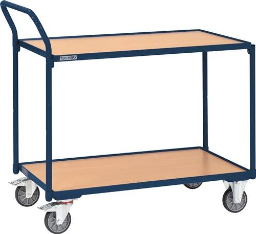 2000444129 Tischwagen 2 Ladeflächen L1000xB600mm saphirblau Trgf.300kg Bügel senkr.TECWERK-0