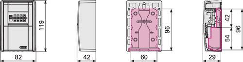 Schlüsselbox KeyGarage™ mit Wandmontage LED Beleuchtung bis zu 20 Schlüssel / 14 Karten. ABUS | August-2
