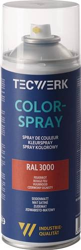 Colorspray feuerrot seidenmatt RAL 3000 400ml Spraydose TECWERK-0