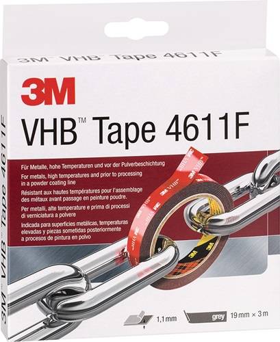 Montageband VHB Tape 4611F dunkelgrau L.3m B.19mm Rl.3M-0