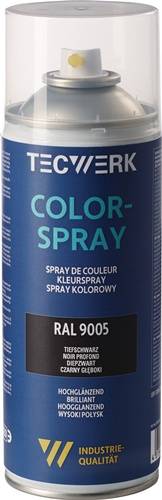 Colorspray tiefschwarz hochglänzend RAL 9005 400ml Spraydose TECWERK-0
