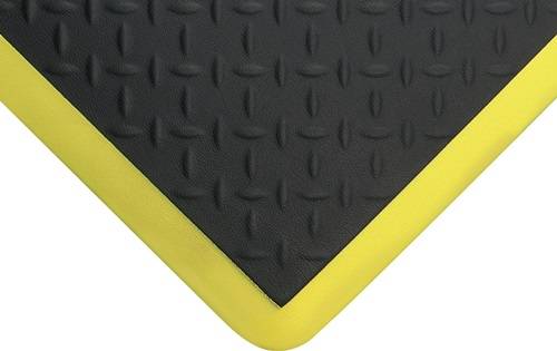 Coba Europe GmbH Arbeitsplatzbodenbelag L1200xB900xS18mm schwarz m.gelben Streifen PU COBA SED010702-0