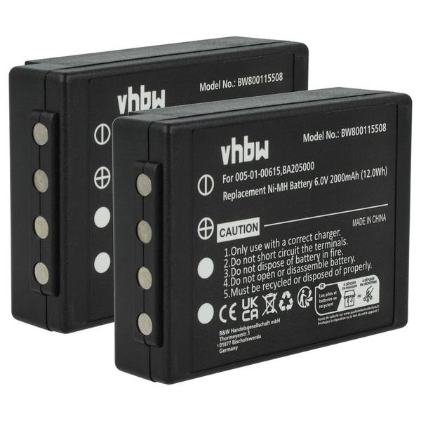 vhbw 2x Akku Ersatz für HBC 005-01-00615 | BA205000, BA206000, BA205030 für Industrie-Funkfernsteuerung Fernbedienung