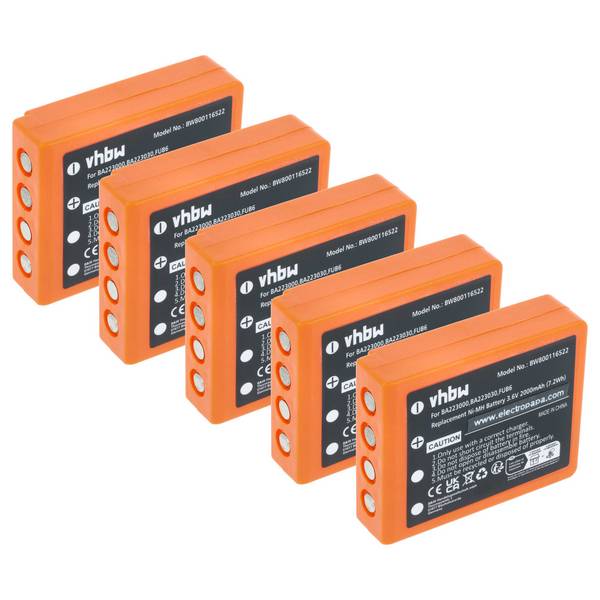 vhbw 5x Akku Ersatz für HBC FBFUB09N | BA223031, BA223001, BA223000, BA223030 für Industrie-Funkfernsteuerung