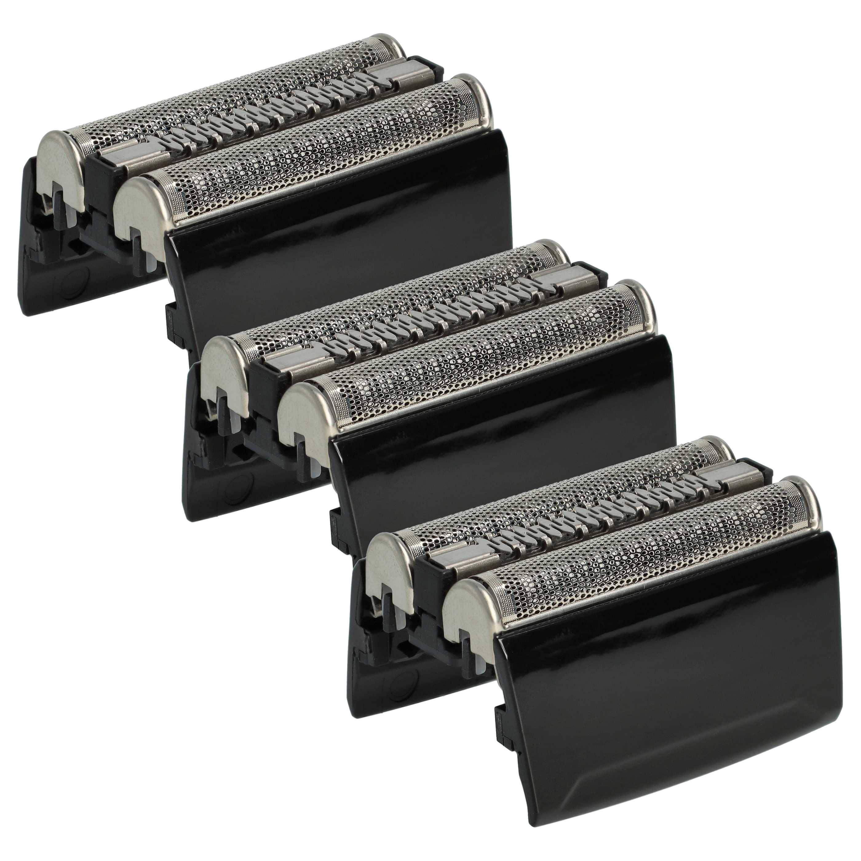vhbw 3x Scherköpfe Ersatz für Braun 52S | 52B für Elektrorasierer, Schwarz-0