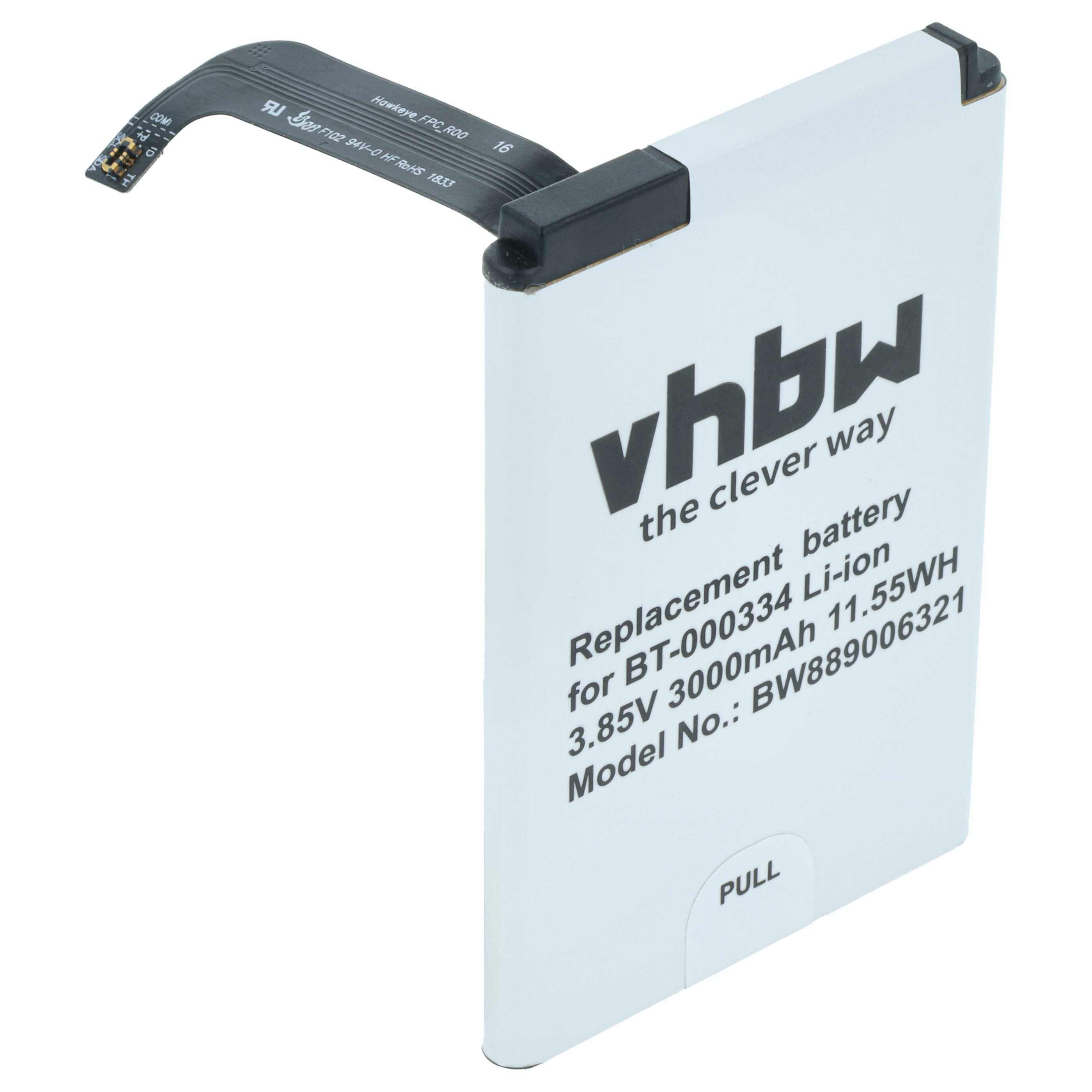 vhbw Akku Ersatz für Zebra 03MAY18 | BT-000334, BT-000334-1, BTRY-TC2X-INT1-01 für Barcodescanner POS (3000 mAh, 3,85 V-0