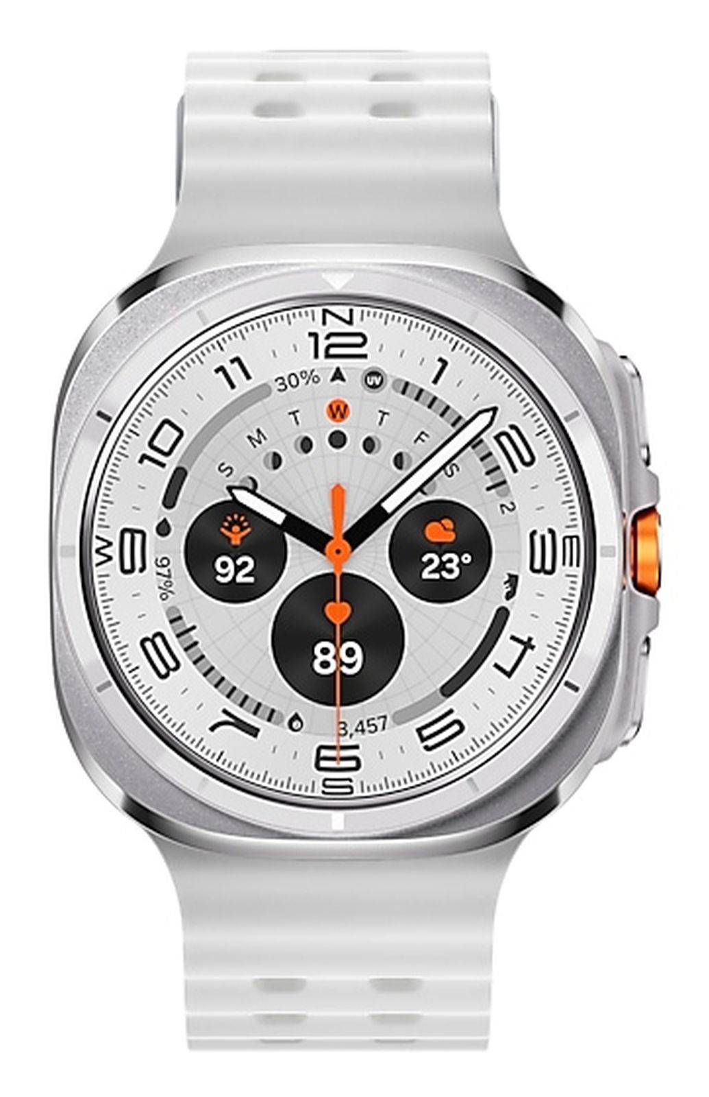 Galaxy Watch Ultra - 47 mm - Titanweiß - intelligente Uhr mit Marineband - Gummi-1