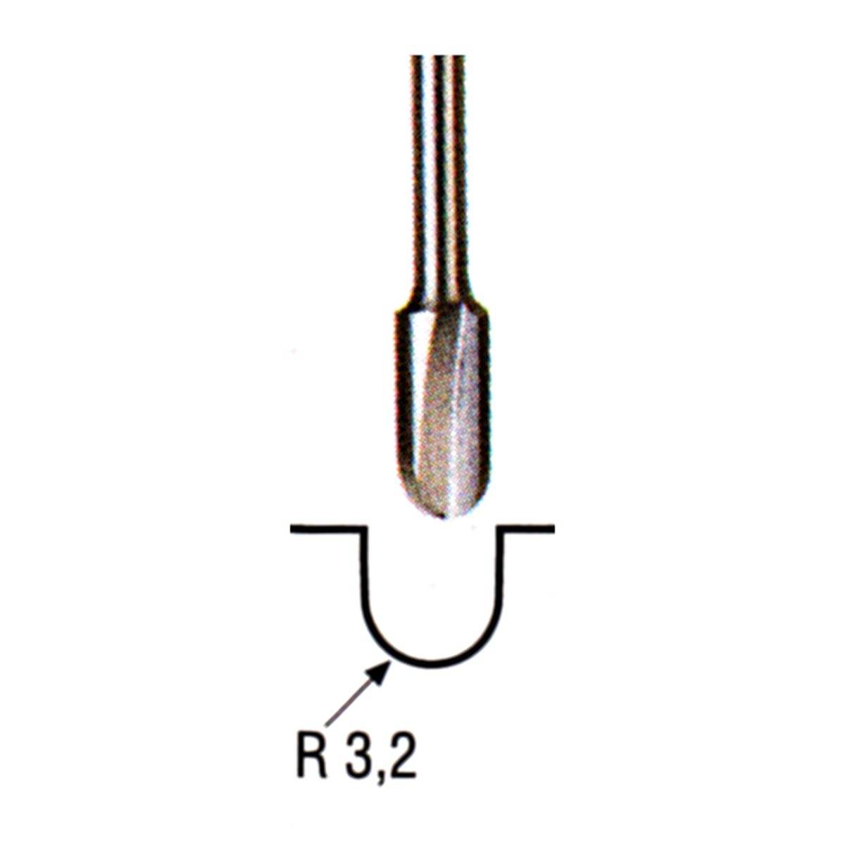 Proxxon Micromot 29030 Hohlkehlfräser Produktabmessung, Ø 6.4 mm Schaftdurchmesser 3 mm-1