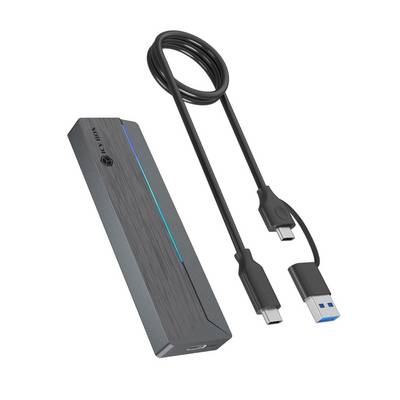 IB-1826MCL-CU31, M.2 NVMe & SATA enclosure, RGB lighting, USB 3.2 Gen 2, 10 Gbps-0