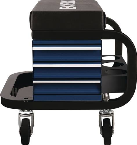 Werkstattrollsitz m.Rl.u.Ablage Kunstlederpolster blau/schwarz TECWERK-1