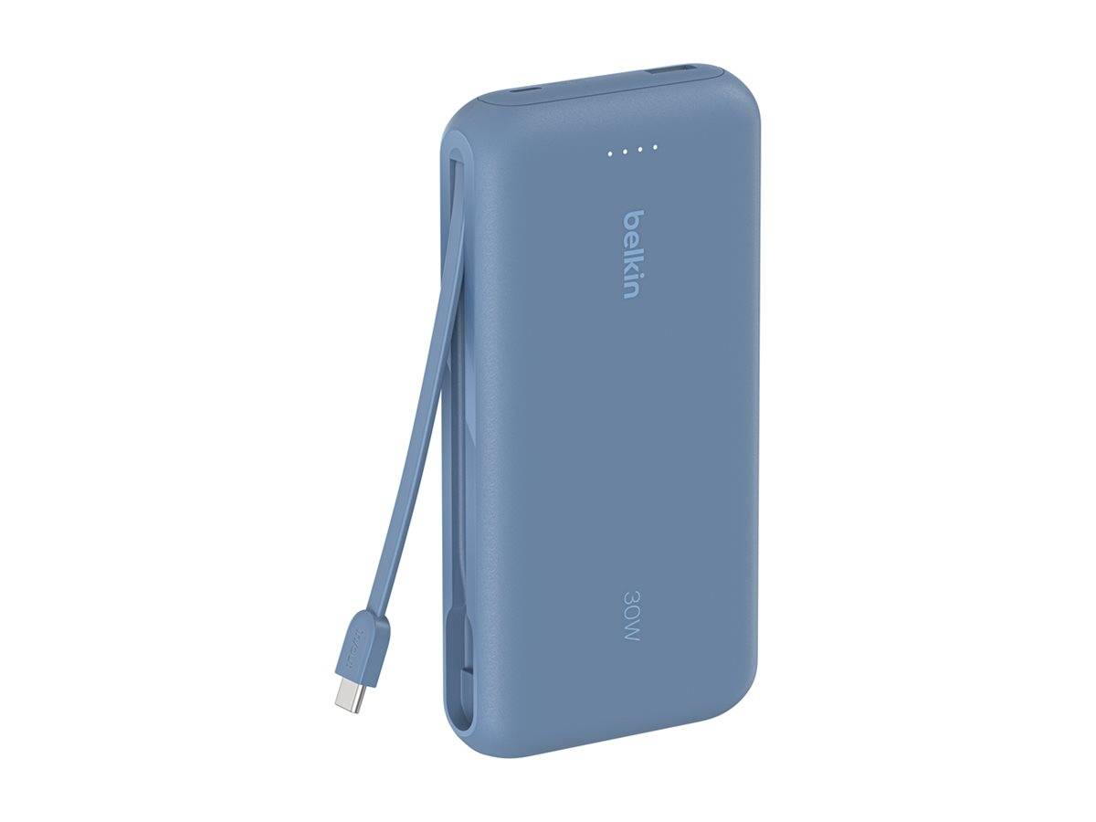 Belkin BoostCharge - Powerbank - mit integriertem Kabel - 20000 mAh - 30 Watt - PD - 3-0