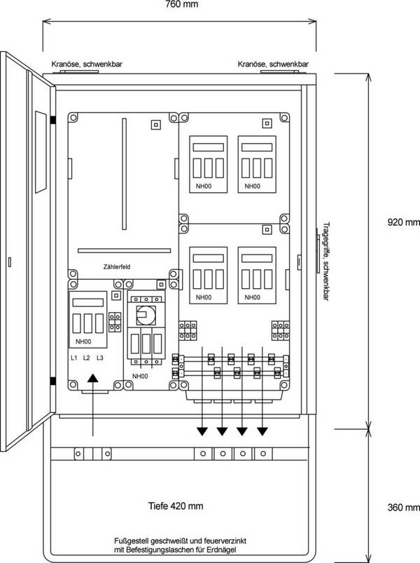 Steidele-Stromvert. Anschluss-Schrank A 80/4