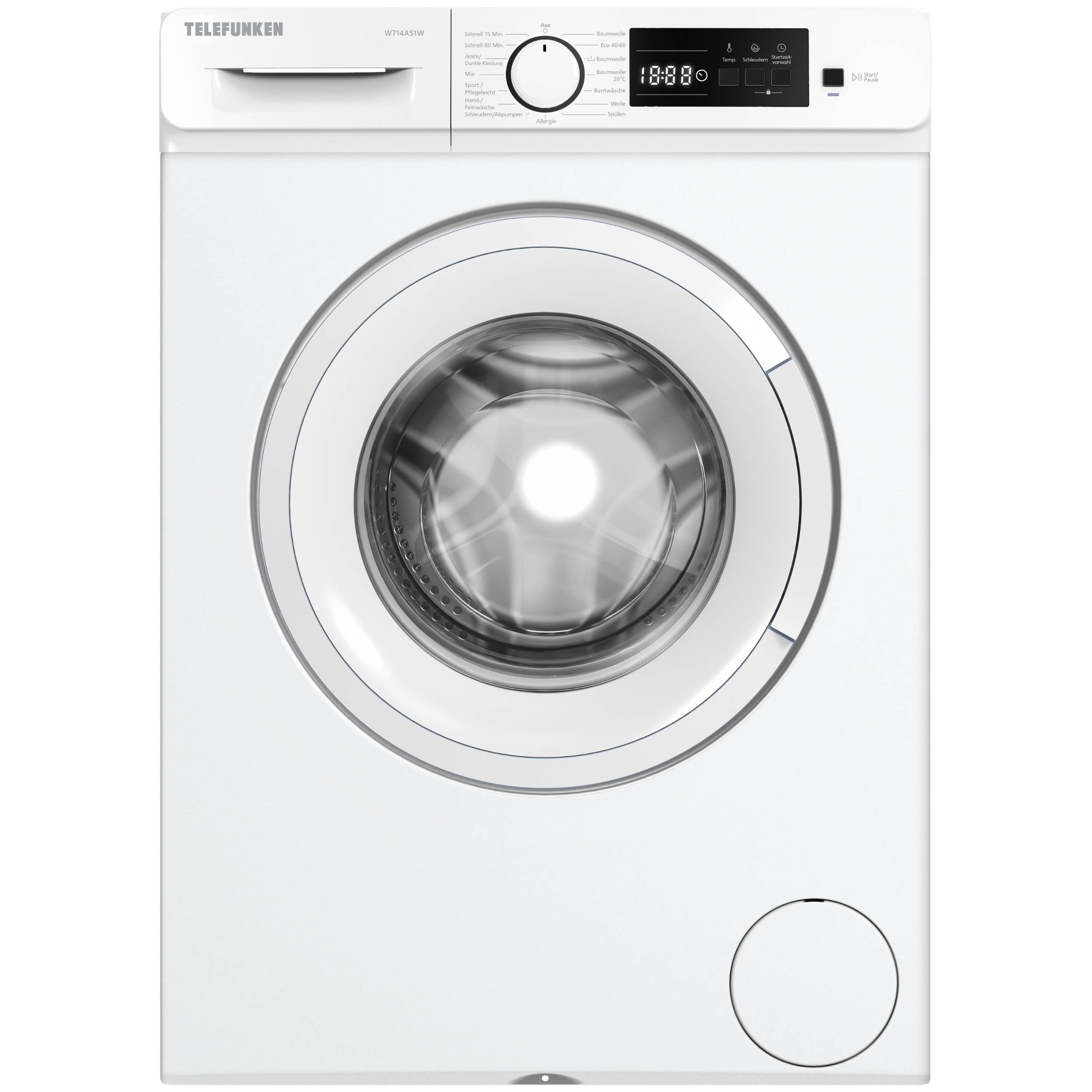Telefunken Waschmaschine 7kg | Frontlader 1400 U/Min. | Inverter Motor | AquaStop | Schontrommel | W714AS1W weiß-0