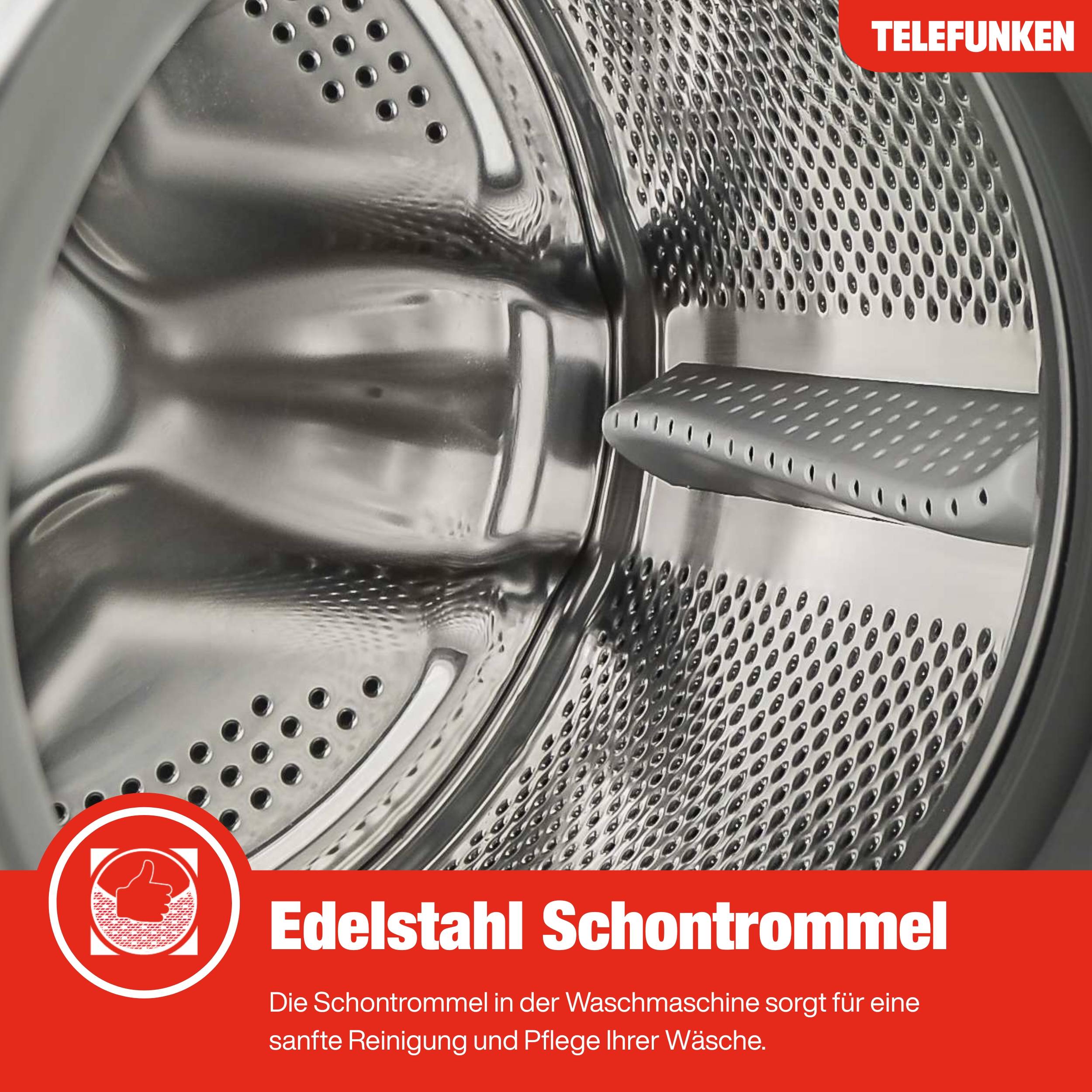 Telefunken Waschmaschine 7kg | Frontlader 1400 U/Min. | Inverter Motor | AquaStop | Schontrommel | W714AS1W weiß-4