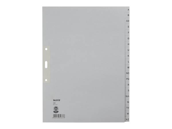 Esselte Leitz Register A-Z, Papier, Alphabetischer Registerindex, Papier, Grau, 100 g/m², 240 mm, 300 mm