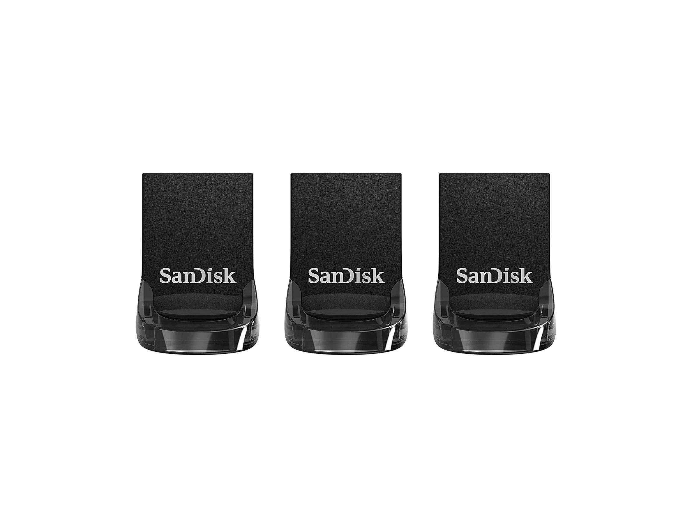 SanDisk Ultra Fit - USB-Flash-Laufwerk - 32 GB - USB 3.1 - Schwarz (Packung mit 3)-0