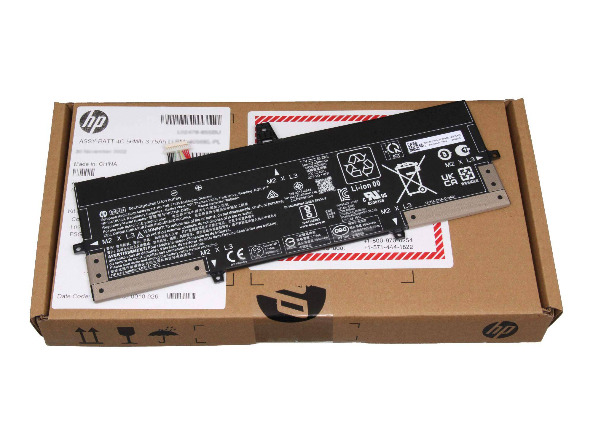 HP - Li-ion battery assembly for HP EliteBook x360 1030 G3/G4 - Akku - 7.300 mAh-0