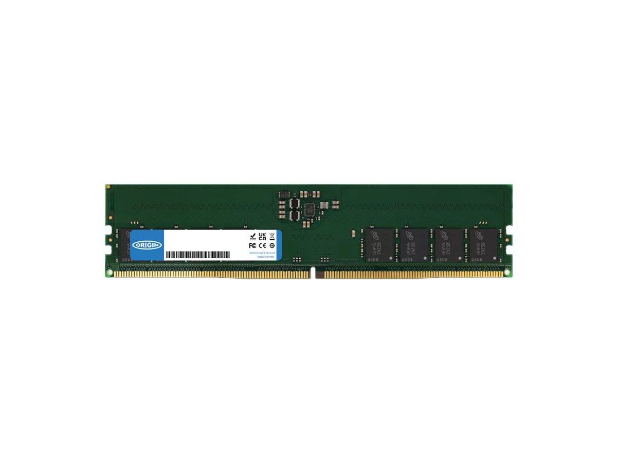 Origin Storage 32GB DDR5 4800MHz UDIMM 2Rx8 Non-ECC 1.1V, 32 GB, 1 x 32 GB, DDR5, 4800 MHz, 288-pin DIMM-0