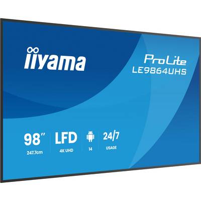 iiyama LE9864UHS-B1AG Digital Signage Flachbildschirm 2,49 m 98 Zoll 3840 x 2160 Pixel WLAN 24/7 6,5 ms 5.000:1 500-4