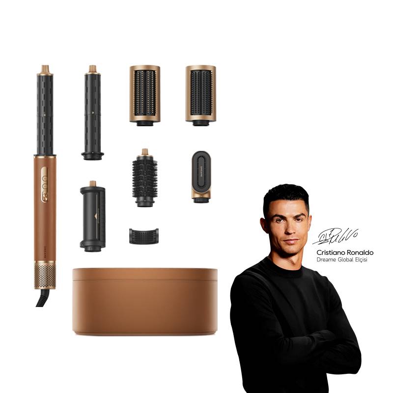 Dreame AirStyle Pro, Haar-Styling-Set, Warm, 80 °C, Schwarz, Roségold, China, 2,8 m