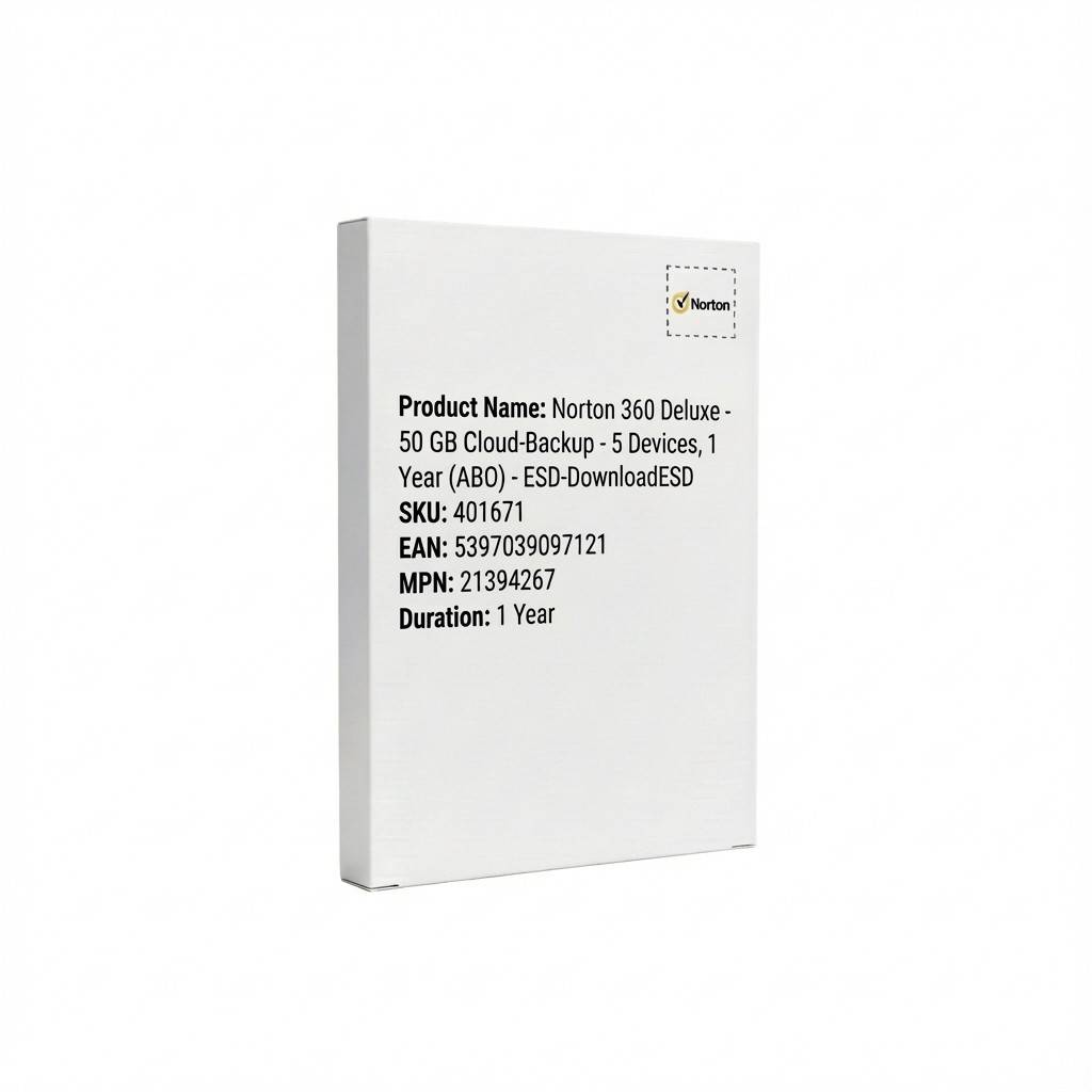 Norton 360 Deluxe - 50 GB Cloud-Speicher - 5 Devices, 1 Year (ABO) - ESD-Download Software-0