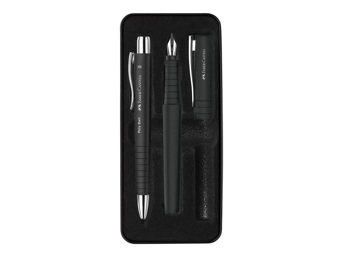 FABER-CASTELL - Set Poly Ball Pen schwarz Füller+KS-0