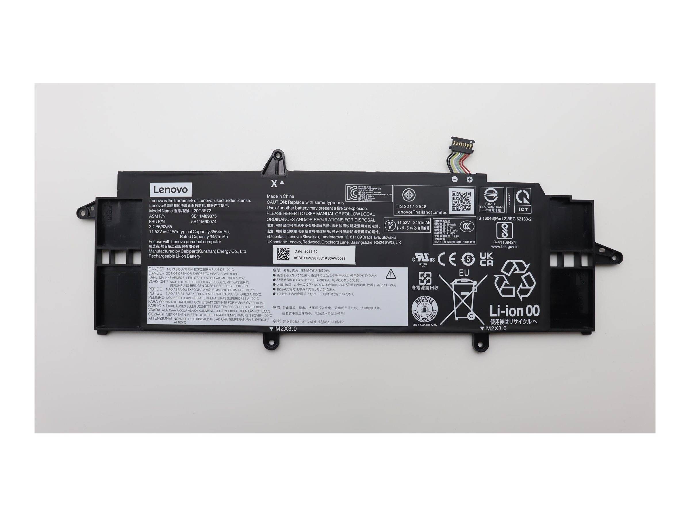 LENOVO - Battery Internal 3 Cell 41Wh LiIon - Batterie - 3.560 mAh-0