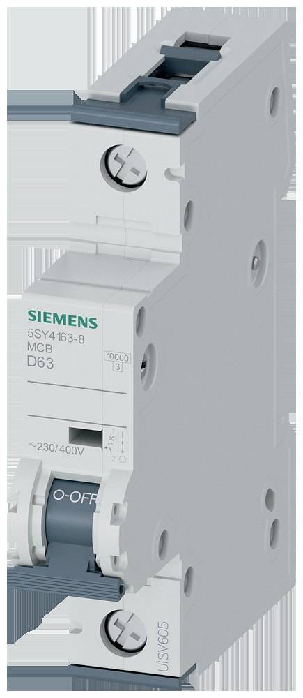 Siemens Dig.Industr. Leitungsschutzschalter 1p,D,63A,10kA,T=70mm 5SY4163-8