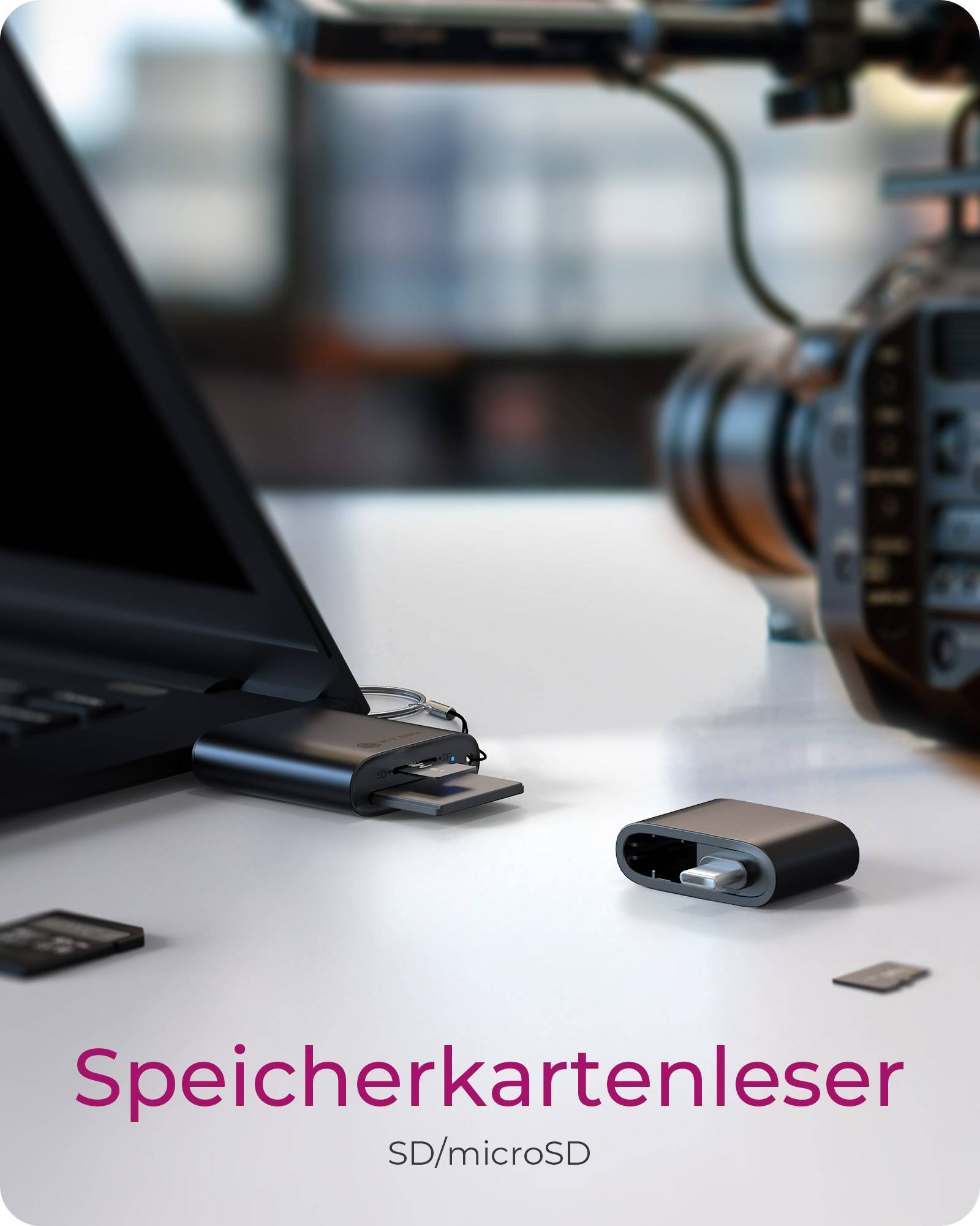 IB-CR204-CU3, 2 in 1 Kartenleser für SD /Micro SD via USB Type-C + -A Schnittstelle, USB Gen 3.2 Gen 1 (5Gbit/s)-1